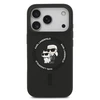 Karl Lagerfeld Liquid Silicone Karl and Choupette MagSafe dėklas skirtas Apple iPhone 17 Pro juodos spalvos