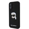 Karl Lagerfeld dėklas skirtas Apple iPhone 16 compatible with MagSafe KLHMP16SSKHPPLK (Sil KL Head Print) juodos spalvos