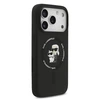 Karl Lagerfeld Liquid Silicone Karl and Choupette MagSafe dėklas skirtas Apple iPhone 17 Pro juodos spalvos