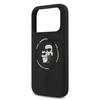 Karl Lagerfeld Liquid Silicone Karl and Choupette MagSafe dėklas skirtas Apple iPhone 17 Pro juodos spalvos