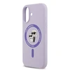 Karl Lagerfeld Liquid Silicone Karl and Choupette MagSafe dėklas skirtas Apple iPhone 17 violetinės spalvos
