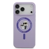 Karl Lagerfeld Liquid Silicone Karl and Choupette MagSafe dėklas skirtas Apple iPhone 17 Pro Max violetinės spalvos