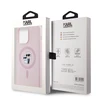 Karl Lagerfeld Liquid Silicone Karl and Choupette MagSafe dėklas telefonui Apple iPhone 14 Pro Max rožinės spalvos