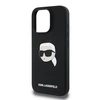 Karl Lagerfeld Liquid silikoninis Karl Head MagSafe Apple iPhone 16 Pro dėklas telefonui juodos spalvos