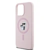 Karl Lagerfeld Liquid Silicone Karl and Choupette MagSafe dėklas telefonui Apple iPhone 14 Pro Max rožinės spalvos