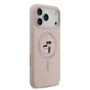 Karl Lagerfeld Liquid Silicone Karl and Choupette MagSafe dėklas skirtas Apple iPhone 17 Pro Max rožinės spalvos