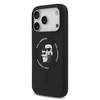 Karl Lagerfeld Liquid Silicone Karl and Choupette MagSafe dėklas skirtas Apple iPhone 17 Pro juodos spalvos