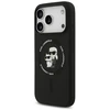 Karl Lagerfeld Liquid Silicone Karl and Choupette MagSafe dėklas, skirtas iPhone 18 Pro Max, juodas