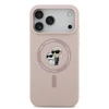 Karl Lagerfeld Liquid Silicone Karl and Choupette MagSafe dėklas skirtas Apple iPhone 17 Pro Max rožinės spalvos