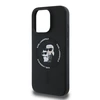 Karl Lagerfeld Liquid Silicone Karl and Choupette MagSafe dėklas skirtas Apple iPhone 16 Pro juodos spalvos