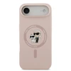 Karl Lagerfeld Liquid Silicone Karl and Choupette MagSafe dėklas skirtas Apple iPhone 17 Air rožinės spalvos