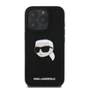Karl Lagerfeld Liquid silikoninis Karl Head MagSafe Apple iPhone 16 Pro dėklas telefonui juodos spalvos