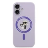 Karl Lagerfeld Liquid Silicone Karl and Choupette MagSafe dėklas skirtas Apple iPhone 17 violetinės spalvos