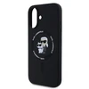 Karl Lagerfeld dėklas skirtas Apple iPhone 16 compatible with MagSafe KLHMP16SSCMKCRHK (Silicone KC Body Ring) juodos spalvos