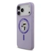 Karl Lagerfeld Liquid Silicone Karl and Choupette MagSafe dėklas skirtas Apple iPhone 17 Pro Max violetinės spalvos