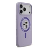 Karl Lagerfeld Liquid Silicone Karl and Choupette MagSafe dėklas skirtas Apple iPhone 17 Pro Max violetinės spalvos