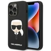 Apple iPhone 14 Pro Max Karl Lagerfeld dėklas Silicone Karl`s Head (KLHCP14XSLKHBK) juodos spalvos