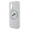 Karl Lagerfeld Liquid silikoninis K&amp;CH Heads MagSafe Apple iPhone 16 dėklas telefonui gelsvos spalvos