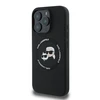Karl Lagerfeld Liquid Silicone K&amp;CH Heads MagSafe dėklas skirtas Apple iPhone 16 Pro Max juodos spalvos