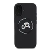 Karl Lagerfeld Liquid silikoninis K&CH Heads MagSafe Apple iPhone 16 dėklas telefonui juodos spalvos