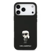 Karl Lagerfeld Liquid Silicone Metal Ikonik dėklas skirtas Apple iPhone 17 Pro Max juodos spalvos
