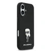 Karl Lagerfeld Liquid Silicone Metal Ikonik dėklas skirtas Apple iPhone 17 juodos spalvos