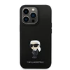 Apple iPhone 15 Pro Karl Lagerfeld silikoninis dėklas Ikonik Metal Pin (KLHCP15LSMHKNPK) juodos spalvos
