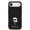 Karl Lagerfeld Liquid Silicone Metal Ikonik dėklas skirtas Apple iPhone Air juodos spalvos