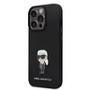 Apple iPhone 15 Pro Karl Lagerfeld silikoninis dėklas Ikonik Metal Pin (KLHCP15LSMHKNPK) juodos spalvos