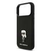 Karl Lagerfeld Liquid Silicone Metal Ikonik dėklas skirtas Apple iPhone 17 Pro Max juodos spalvos