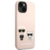 Karl Lagerfeld KLHMP14SSSKCI iPhone 14 6.1" kietas dėklas šviesiai rožinis / šviesiai rožinis silikoninis Karl &amp; Choupette Magsafe dėklas