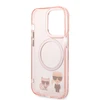 Apple iPhone 14 Pro Karl Lagerfeld dėklas Karl & Choupette Aliuminio Magsafe (KLHMP14LHKCP) rožinės spalvos