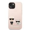 Apple iPhone 14 Plus Karl Lagerfeld dėklas silikoninis Karl & Choupette Magsafe (KLHMP14MSSKCI) rožinės spalvos