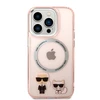 Apple iPhone 14 Pro Karl Lagerfeld dėklas Karl &amp; Choupette Aliuminio Magsafe (KLHMP14LHKCP) rožinės spalvos