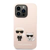 Apple iPhone 14 Pro Karl Lagerfeld dėklas silikoninis Karl & Choupette Magsafe (KLHMP14LSSKCI) light rožinės spalvos