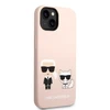 Apple iPhone 14 Plus Karl Lagerfeld dėklas silikoninis Karl & Choupette Magsafe (KLHMP14MSSKCI) rožinės spalvos