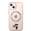Apple iPhone 14 Karl Lagerfeld dėklas Iconic Karl&amp;Choupette Magsafe (KLHMP14SHNKCIP) rožinės spalvos