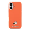 Karl Lagerfeld PU Karl and Choupette Heads Pins MagSafe dėklas skirtas Apple iPhone 17 Oranžinis