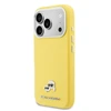 Karl Lagerfeld PU Karl and Choupette Heads Pins MagSafe dėklas skirtas Apple iPhone 17 Pro Max Geltona