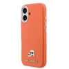 Karl Lagerfeld PU Karl and Choupette Heads Pins MagSafe dėklas skirtas Apple iPhone 17 Oranžinis