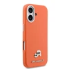 Karl Lagerfeld PU Karl and Choupette Heads Pins MagSafe dėklas skirtas Apple iPhone 17 Oranžinis