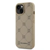 Karl Lagerfeld PU Karl Heads Pattern MagSafe dėklas telefonui Apple iPhone 15 rusvai gelsvas