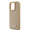 Karl Lagerfeld PU Leather Monogram Metal Logo MagSafe dėklas telefonui Apple iPhone 14 Pro Max rusvai gelsvas
