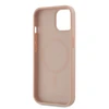 Dėklas Karl Lagerfeld Leather Monogram Metal Logo MagSafe skirtas Apple iPhone 15 rožinės spalvos