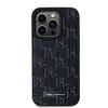 Karl Lagerfeld PU Leather Monogram Metal Logo MagSafe dėklas telefonui Apple iPhone 15 Pro juodos spalvos