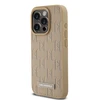 Karl Lagerfeld PU Leather Monogram Metal Logo MagSafe dėklas telefonui Apple iPhone 14 Pro Max rusvai gelsvas