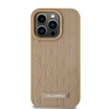 Karl Lagerfeld PU Leather Monogram Metal Logo MagSafe dėklas telefonui Apple iPhone 14 Pro Max rusvai gelsvas