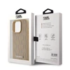Karl Lagerfeld PU Leather Monogram Metal Logo MagSafe dėklas telefonui Apple iPhone 14 Pro Max rusvai gelsvas
