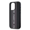 Karl Lagerfeld PU Saffiano Athleisure Stripe and Strap dėklas telefonui Apple iPhone 15 Pro rožinės spalvos