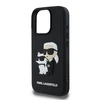 Karl Lagerfeld PU Saffiano Karl and Choupette Apple iPhone 16 Pro Max dėklas telefonui juodos spalvos
